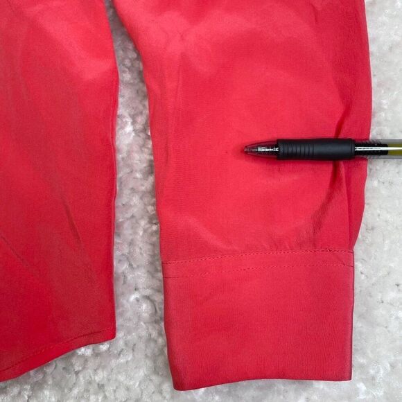 Equipment Femme Silk Button Down Cold Shoulder Blouse Pink FLAWS - Picture 5 of 11